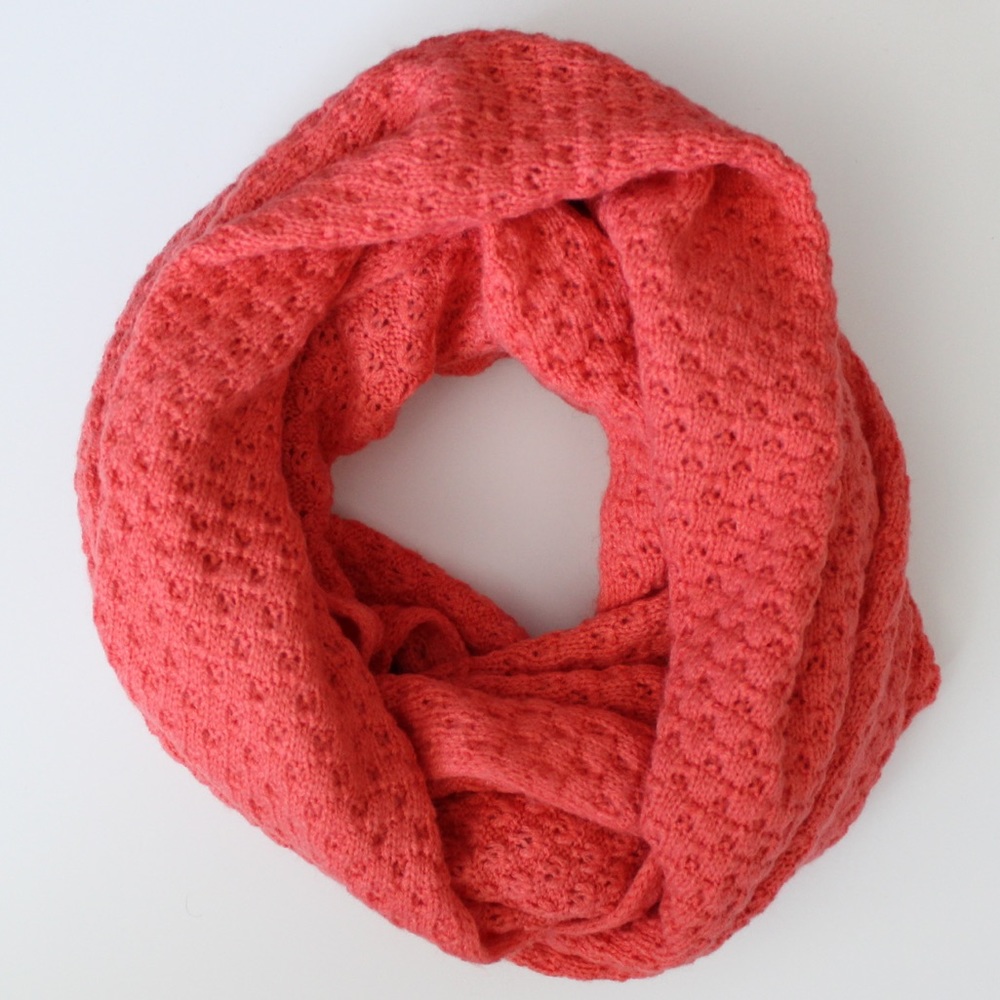 Coral Sweater Knit Infinity Scarf